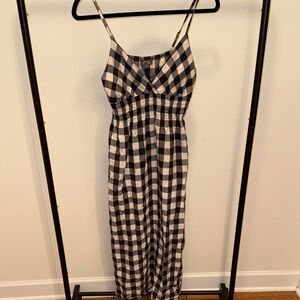 Dots Black and White Plaid Maxi Dress